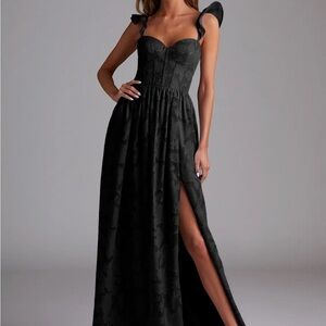 Azazie Atelier Denisse Black Evening Gown
